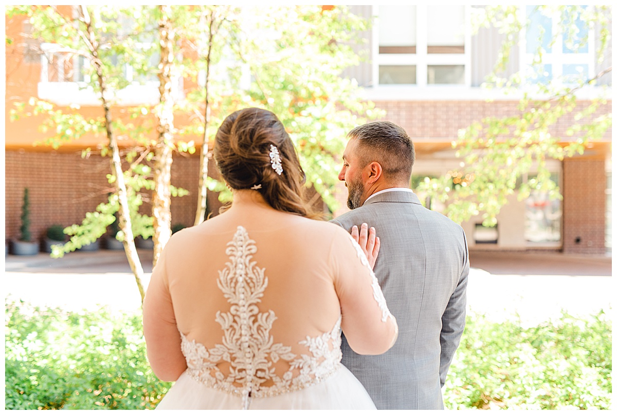 Colorful Minneapolis wedding first look